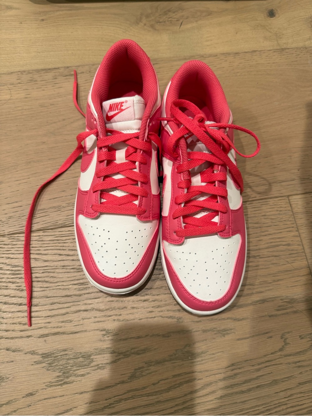 Nike Women’s Hot Pink and White Dunks